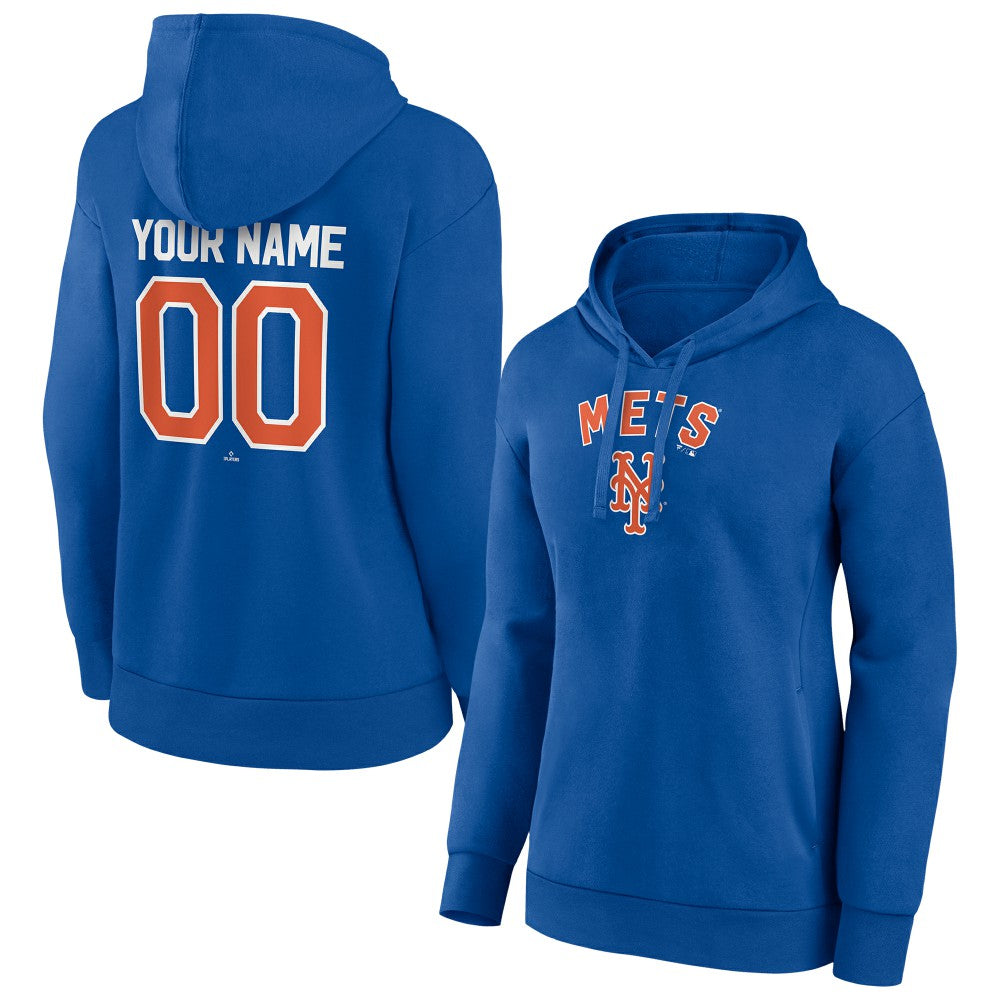 Royal New York Mets Women's Personalized Team Winning Streak Pullover Hoodie