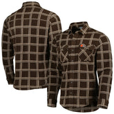 Antigua Industry Flannel Button-Up Shirt Jacket - Cleveland Browns Jackets