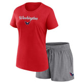 NHL Washington Capitals Fanatics Women's Script T-Shirt & Shorts Set