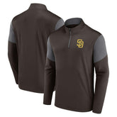 Brown San Diego Padres Fanatics Logo Quarter-Zip Top