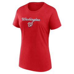 Red/Gray Washington Nationals Fanatics Women's Script T-Shirt & Shorts Combo Set