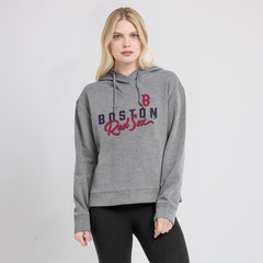 Heather Gray Boston Red Sox Fanatics Women's Script Favorite Lightweight Pullover Hoodie