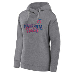 Heather Gray Minnesota Twins Fanatics Women's Script Favorite Lightweight Pullover Hoodie