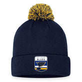 NHL St. Louis Blues Fanatics 2023 NHL Draft Cuffed Knit Hat with Pom