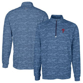 Navy Philadelphia Phillies Cutter & Buck Big & Tall Traverse Camo Print Stretch Quarter-Zip Pullover Top
