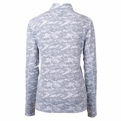 Charcoal Miami Marlins Cutter & Buck Women's Traverse Camo Print Stretch Quarter-Zip Pullover Top