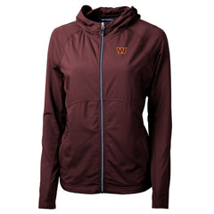 Cutter & Buck Women's Adapt Eco Knit Hybrid Recycled Full-Zip Hoodie - Washington Commanders Hoodies