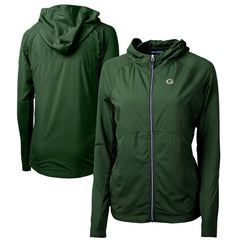 Cutter & Buck Women's Adapt Eco Knit Hybrid Recycled Full-Zip Hoodie - Green Bay Packers Hoodies