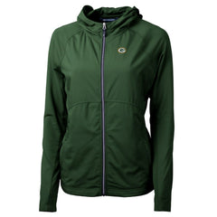 Cutter & Buck Women's Adapt Eco Knit Hybrid Recycled Full-Zip Hoodie - Green Bay Packers Hoodies