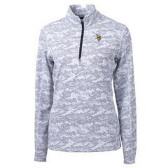 Cutter & Buck Women's Traverse Camo Print Stretch Quarter-Zip Pullover Top - Minnesota Vikings Pullover