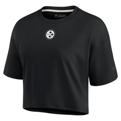 Women's Elements Super Soft Boxy Cropped T-Shirt - Pittsburgh Steelers T-shirts