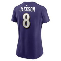 Lamar Jackson Women's Player Name & Number T-Shirt - Baltimore Ravens T-shirts