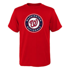 Red Washington Nationals Youth Logo Primary Team T-Shirt