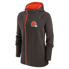 Women's Asymmetrical Raglan Full-Zip Hoodie - Cleveland Browns Hoodies