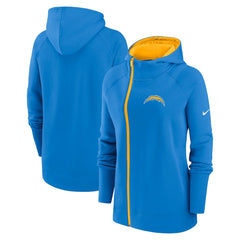 Women's Asymmetrical Raglan Full-Zip Hoodie - Los Angeles Chargers Hoodies