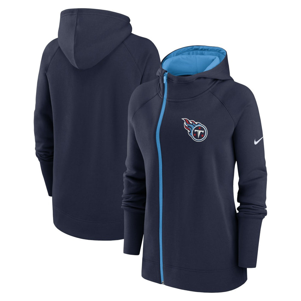 Women's Asymmetrical Raglan Full-Zip Hoodie - Tennessee Titans Hoodies