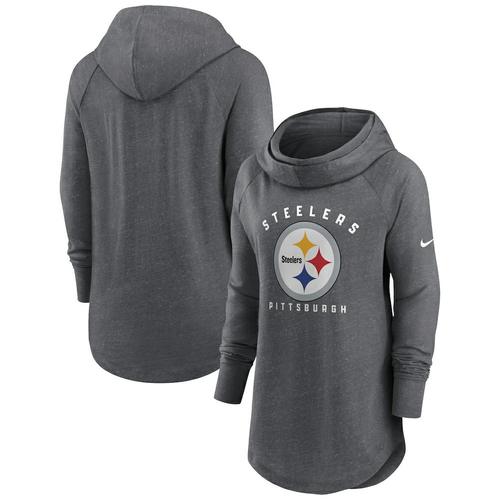 Women's Raglan Funnel Neck Pullover Hoodie - Pittsburgh Steelers Hoodies