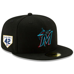 Black Miami Marlins New Era 2024 Jackie Robinson Day 59FIFTY Fitted Hat