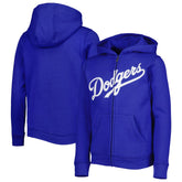 Royal Los Angeles Dodgers Youth Wordmark Full-Zip Fleece Hoodie