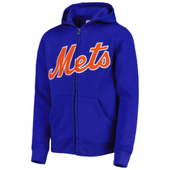 Royal New York Mets Youth Wordmark Full-Zip Fleece Hoodie