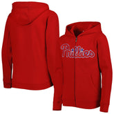 Red Philadelphia Phillies Youth Wordmark Full-Zip Fleece Hoodie