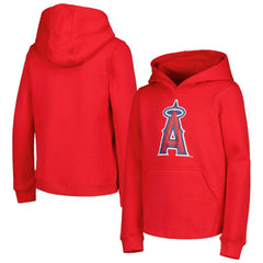 Red Los Angeles Angels Youth Team Primary Logo Pullover Hoodie