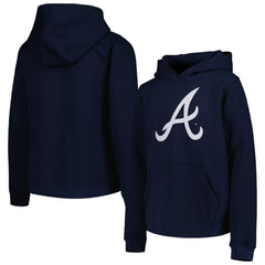 Navy Atlanta Braves Youth Team Primary Logo Pullover Hoodie