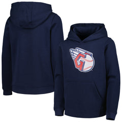Navy Cleveland Guardians Youth Team Primary Logo Pullover Hoodie