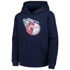 Navy Cleveland Guardians Youth Team Primary Logo Pullover Hoodie