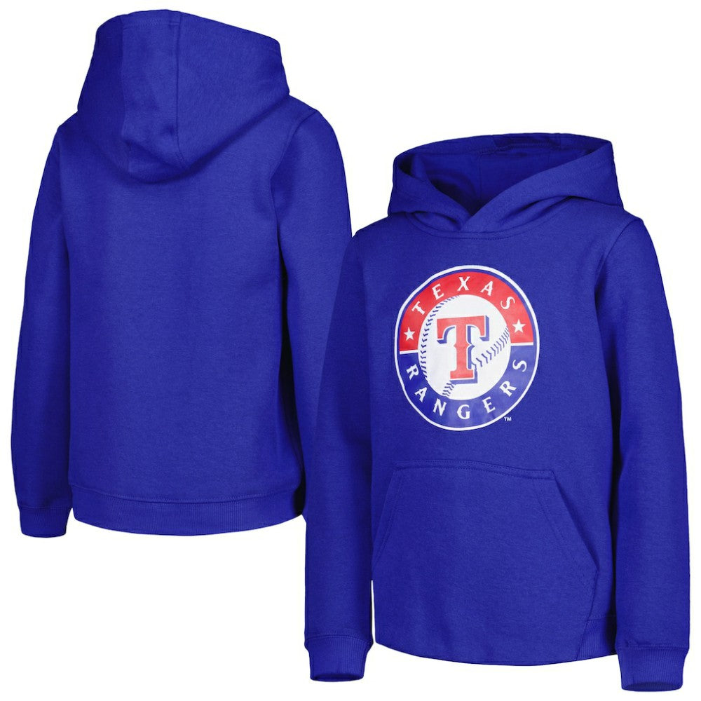 Royal Texas Rangers Youth Team Primary Logo Pullover Hoodie