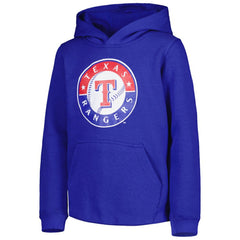 Royal Texas Rangers Youth Team Primary Logo Pullover Hoodie