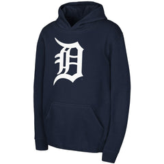 Navy Detroit Tigers Youth Team Primary Logo Pullover Hoodie
