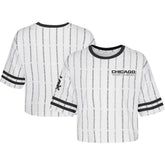 White Chicago White Sox Girls Youth Ball Striped T-Shirt
