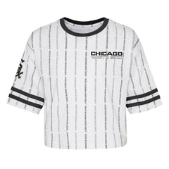 White Chicago White Sox Girls Youth Ball Striped T-Shirt