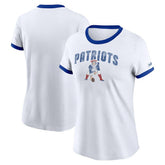Women's Rewind Ringer T-Shirt - New England Patriots T-shirts