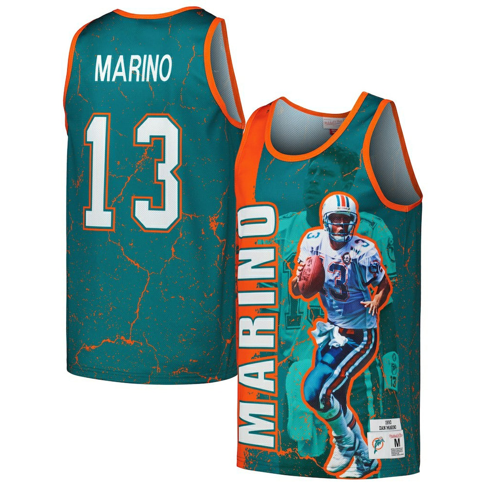 Dan Marino 1990 Player Burst Tank Top - Miami Dolphins Tops