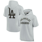 Gray Los Angeles Dodgers Fanatics Unisex Elements Super Soft Fleece Short Sleeve Pullover Hoodie