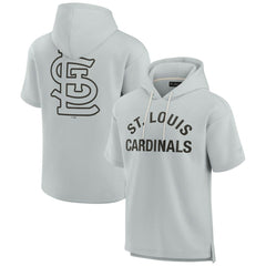 Gray St. Louis Cardinals Fanatics Unisex Elements Super Soft Fleece Short Sleeve Pullover Hoodie
