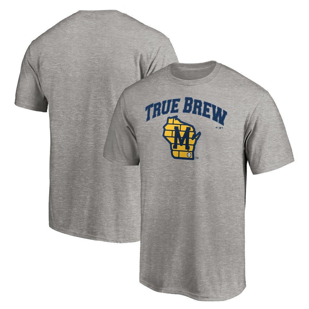 Heather Gray Milwaukee Brewers Team Heater T-Shirt