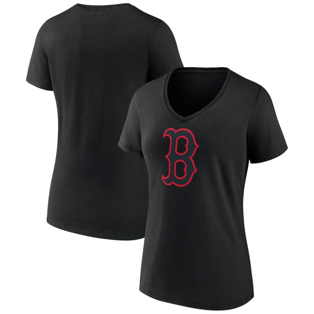 Black Boston Red Sox Women's Rough Diamond V-Neck T-Shirt