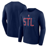 Navy St. Louis Cardinals Paint the Black Long Sleeve T-Shirt
