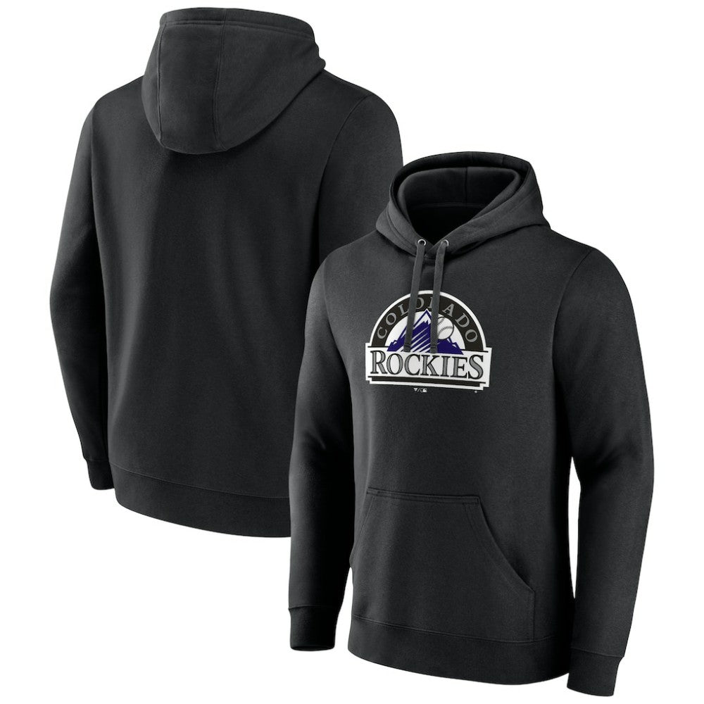Black Colorado Rockies Cooperstown Collection Pullover Hoodie