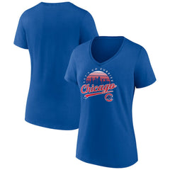 Royal Chicago Cubs Women's One Champion V-Neck T-Shirt