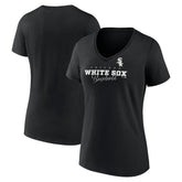 Black Chicago White Sox Women's Back In Business V-Neck T-Shirt