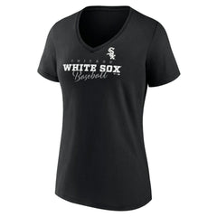 Black Chicago White Sox Women's Back In Business V-Neck T-Shirt