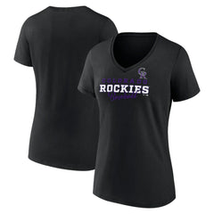 Black Colorado Rockies Women's Back In Business V-Neck T-Shirt