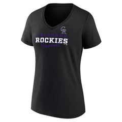 Black Colorado Rockies Women's Back In Business V-Neck T-Shirt