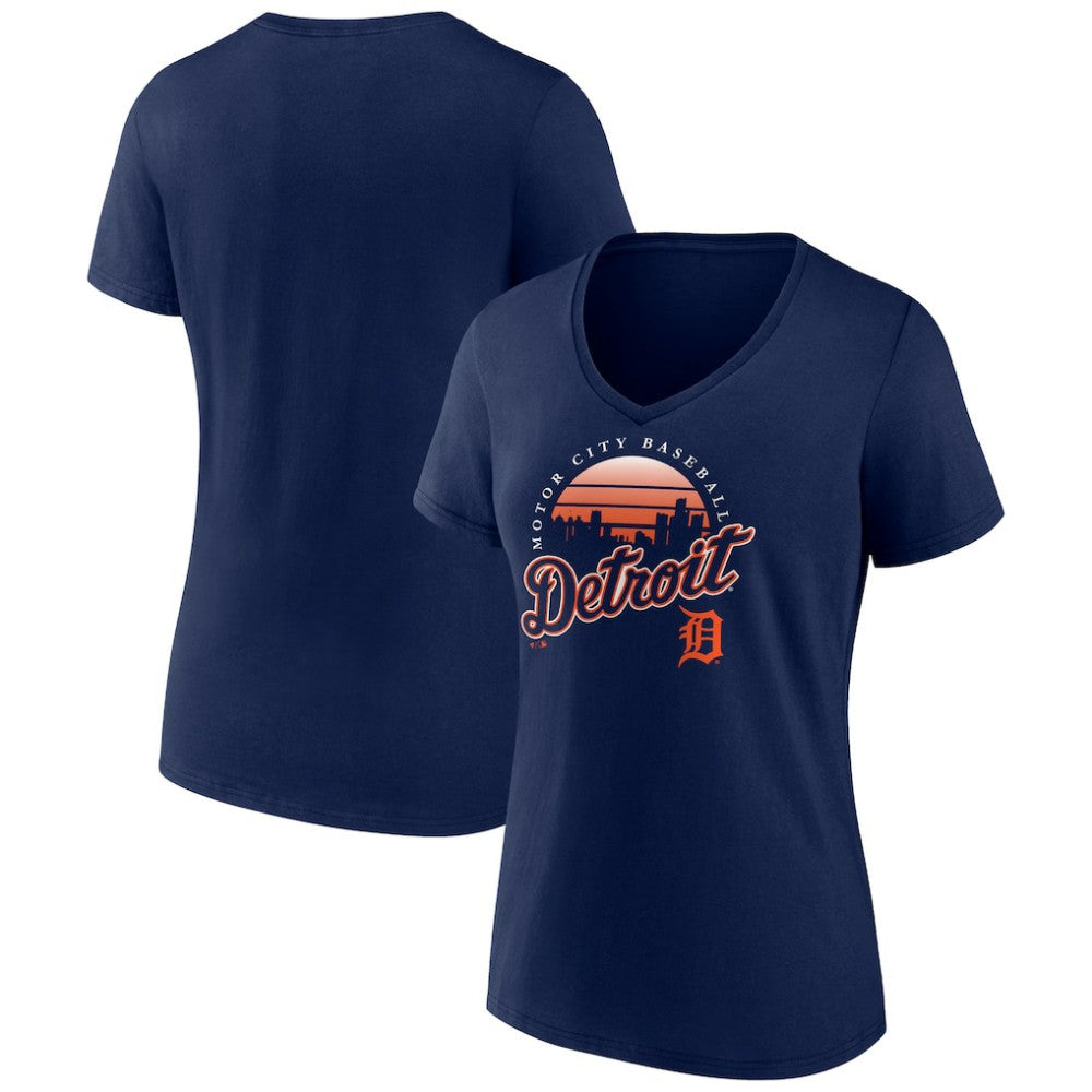 Navy Detroit Tigers Women's One Champion V-Neck T-Shirt