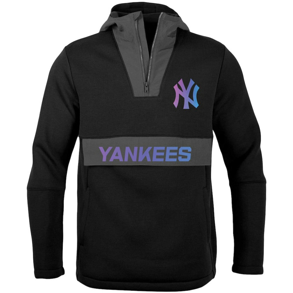 Black New York Yankees Levelwear Ruckus Quarter-Zip Hoodie