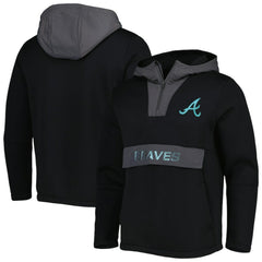 Black Atlanta Braves Levelwear Ruckus Quarter-Zip Hoodie